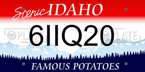 6IIQ20 Idaho License Plate
