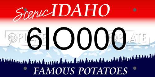 6IO000 Idaho License Plate