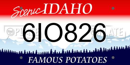 6IO826 Idaho License Plate