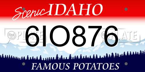 6IO876 Idaho License Plate