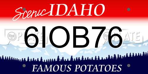 6IOB76 Idaho License Plate