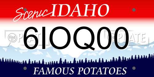 6IOQ00 Idaho License Plate