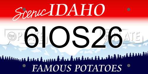 6IOS26 Idaho License Plate