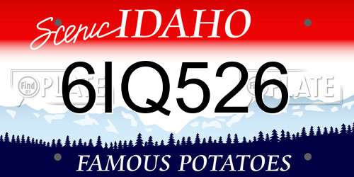 6IQ526 Idaho License Plate