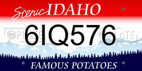 6IQ576 Idaho License Plate