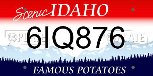 6IQ876 Idaho License Plate