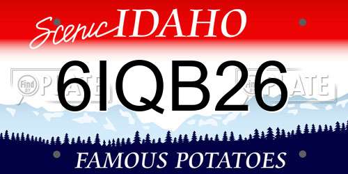6IQB26 Idaho License Plate