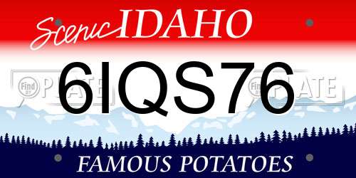 6IQS76 Idaho License Plate