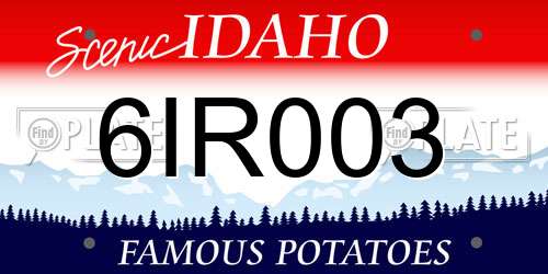 6IR003 Idaho License Plate
