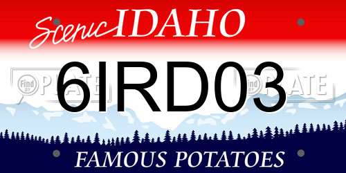 6IRD03 Idaho License Plate