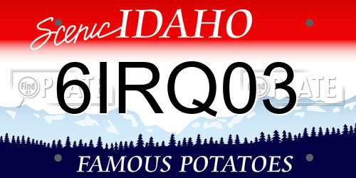 6IRQ03 Idaho License Plate