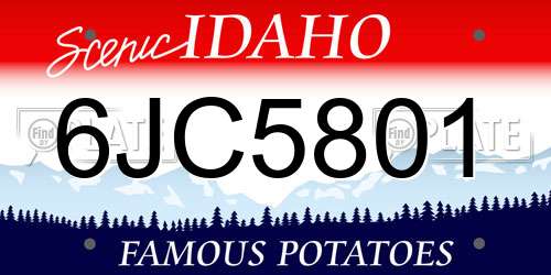 6JC5801 Idaho License Plate