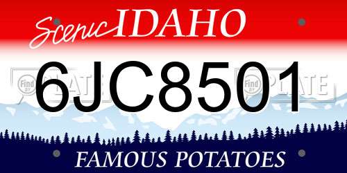 6JC8501 Idaho License Plate