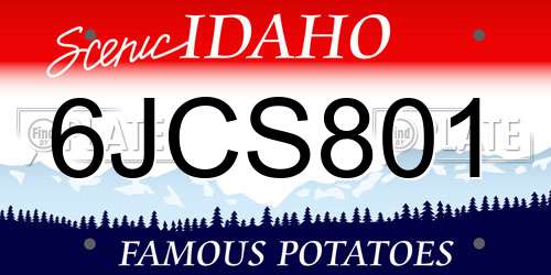 6JCS801 Idaho License Plate