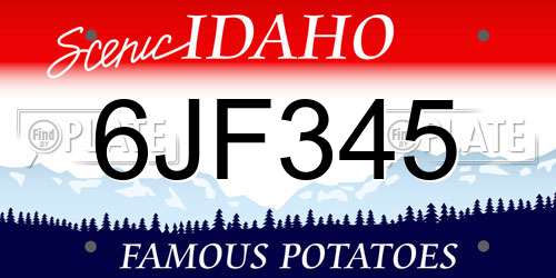 6JF345 Idaho License Plate