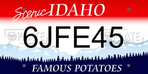 6JFE45 Idaho License Plate