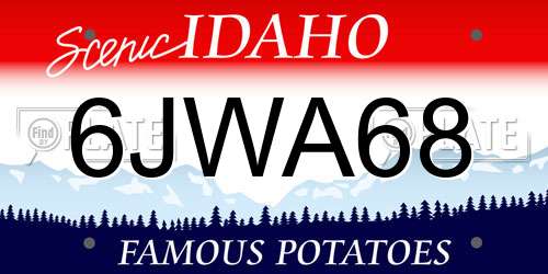 6JWA68 Idaho License Plate
