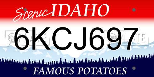 6KCJ697 Idaho License Plate
