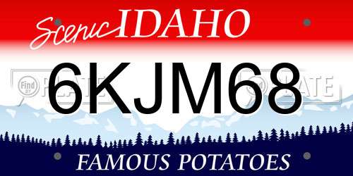6KJM68 Idaho License Plate