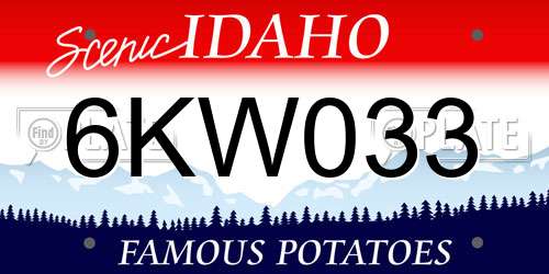 6KW033 Idaho License Plate