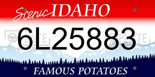 6L25883 Idaho License Plate