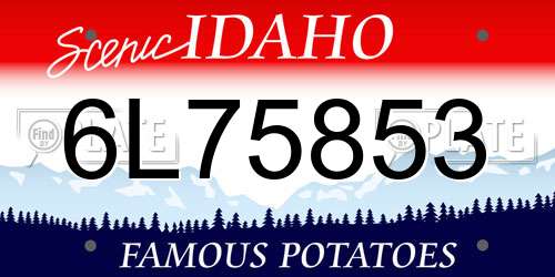 6L75853 Idaho License Plate