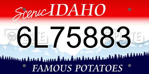 6L75883 Idaho License Plate