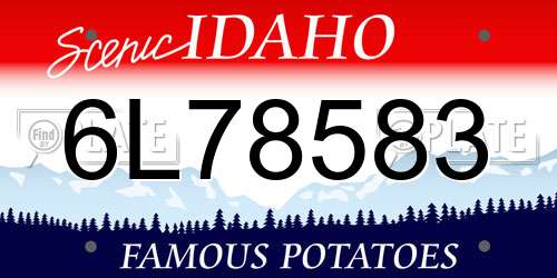 6L78583 Idaho License Plate