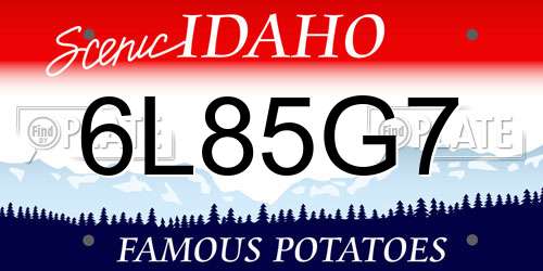 6L85G7 Idaho License Plate