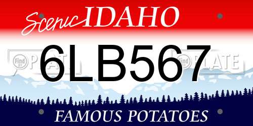 6LB567 Idaho License Plate
