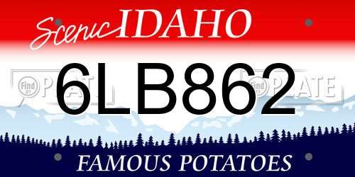 6LB862 Idaho License Plate