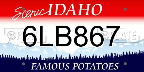 6LB867 Idaho License Plate