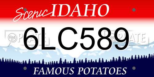 6LC589 Idaho License Plate