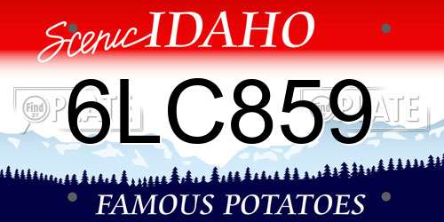 6LC859 Idaho License Plate