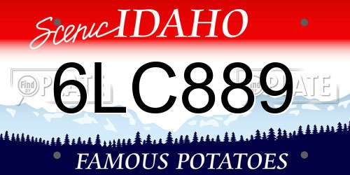 6LC889 Idaho License Plate