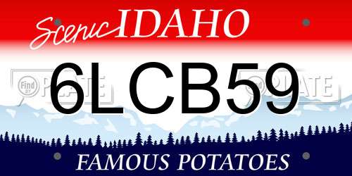 6LCB59 Idaho License Plate