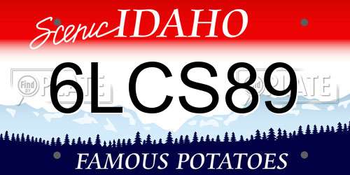 6LCS89 Idaho License Plate