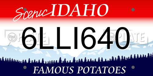 6LLI640 Idaho License Plate