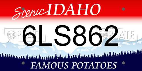 6LS862 Idaho License Plate