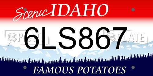 6LS867 Idaho License Plate