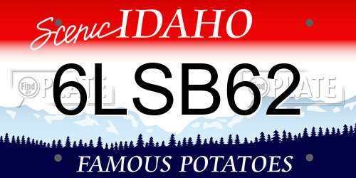 6LSB62 Idaho License Plate