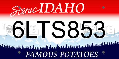 6LTS853 Idaho License Plate