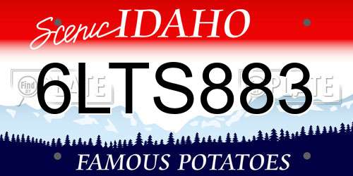 6LTS883 Idaho License Plate