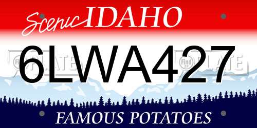 6LWA427 Idaho License Plate