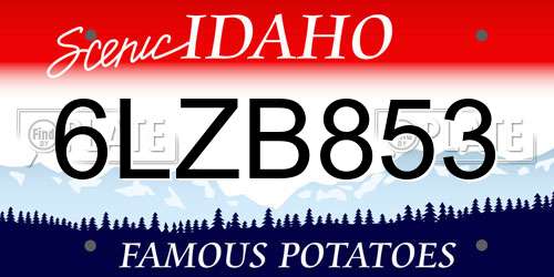 6LZB853 Idaho License Plate