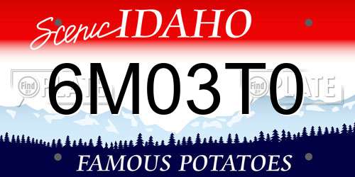6M03T0 Idaho License Plate