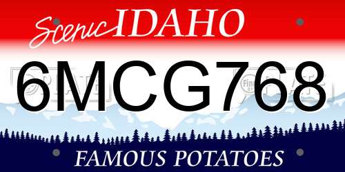 6MCG768 Idaho License Plate