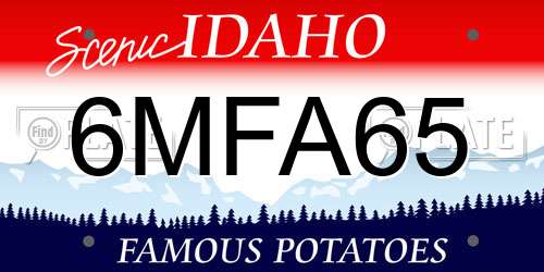 6MFA65 Idaho License Plate