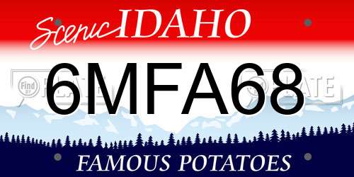 6MFA68 Idaho License Plate
