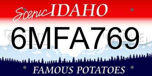 6MFA769 Idaho License Plate